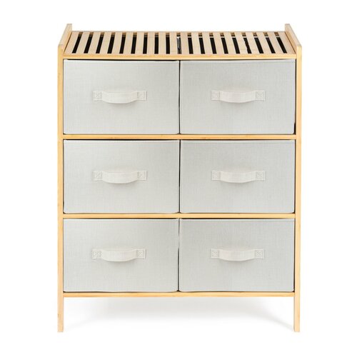 G21 Bambusz polc kosarakkal, 3 polc, bézs