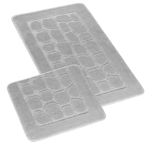 Bellatex Bany fürdőszobaszőnyeg kivágás nélkülCsempe világosszürke, 60 x 100 cm, 60 x 50 cm
