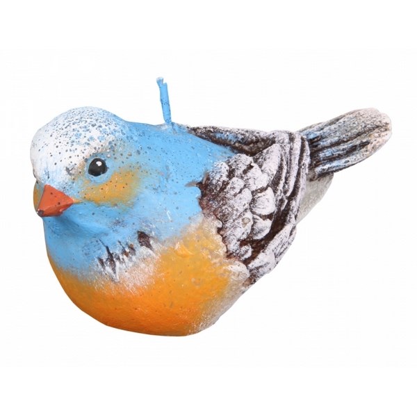 Dekoratívna sviečka vtáčik, modrá