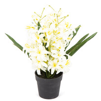Floare artificială Crin, în ghiveci, alb, 30 cm Floare artificială Crin, în ghiveci, alb, 30 cm
