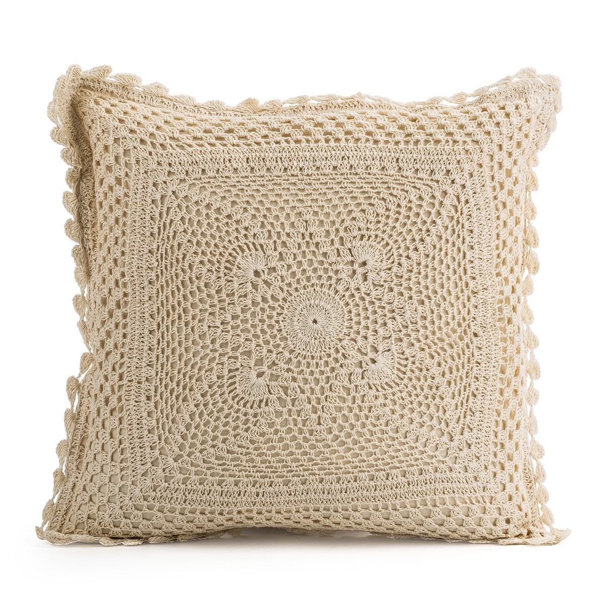 JAHU Vankúšik z pleteniny Gita béžová, 40 x 40 cm
