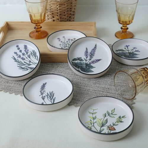 Herbal kőagyag 6 db-os tálkészlet 14 cm