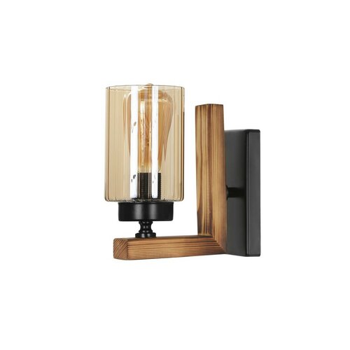 Настінний світильник Linda Aplik Yanık Silindir Bal Camli, мідний