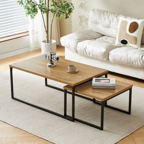 Couchtischset in Wildeiche Dekor 2 Stück