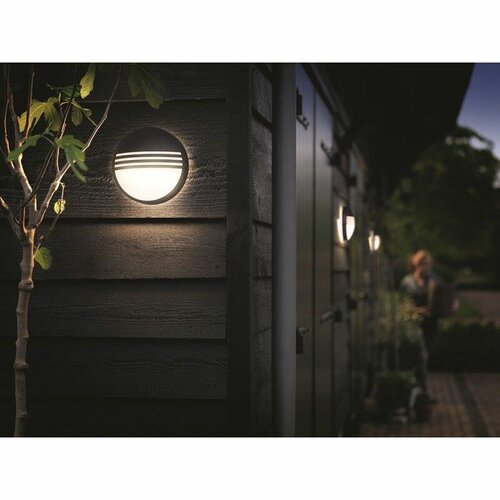 Lampă de perete cu LED Philips 17296/30/16 pentruexterior Yarrow 21 cm, negru