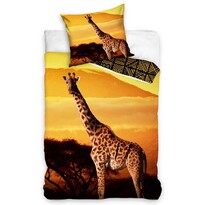 Lenjerie de pat din bumbac Girafă Etno, 140 x 200 cm, 70 x 90 cm