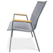 Autronic Krzesło ogrodowe, metal, tkanina, szare,AZC-S1050 GREY