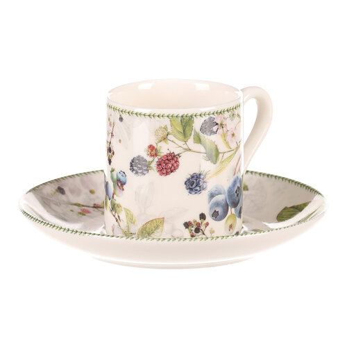 Set of porcelain cups with saucers Forest fruits,2 pcs