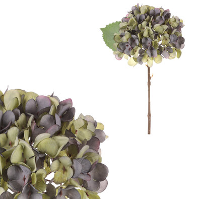 Hortenzia művirág kék-zöld, 33 cm