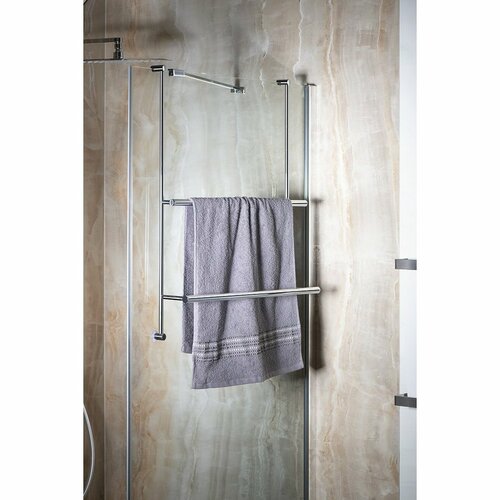 SAPHO 1301-09 Suport de prosoape suspendat pentruparavan de duș 60 x 73 x 12,5 cm, argintiu