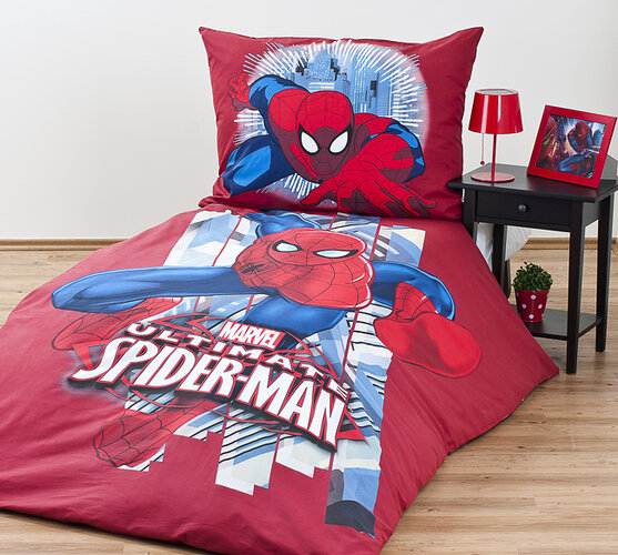 Dziecięca pościel bawełniana Spiderman, 140 x 200 cm, 70 x 90 cm