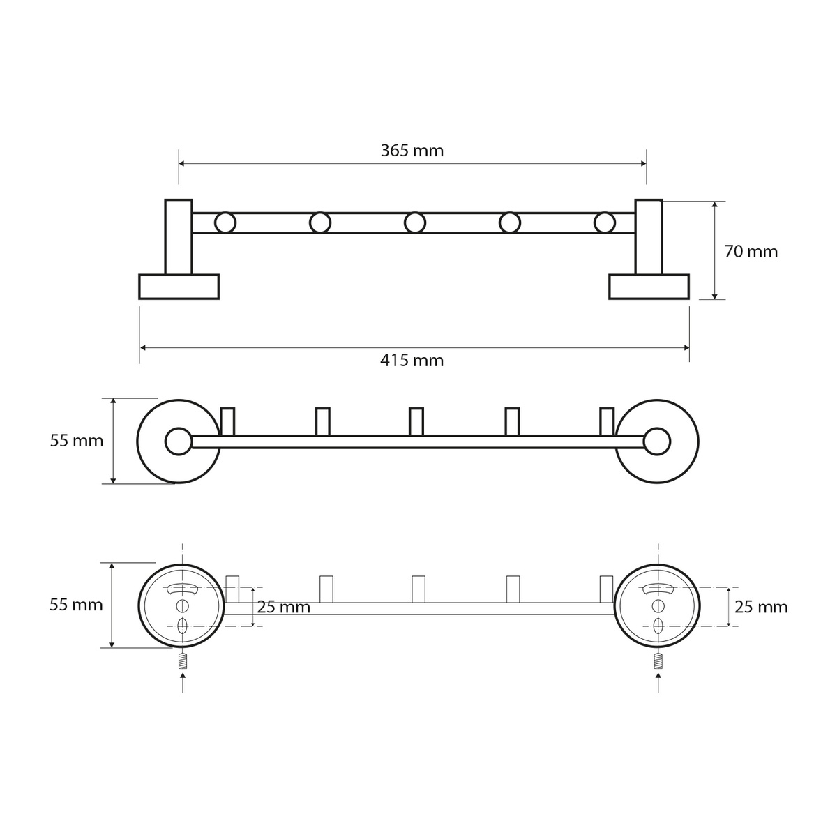 SAPHO XR214 X-Round E trapéz 5 akasztóval 39,5 cm,ezüst termék 2. képe
