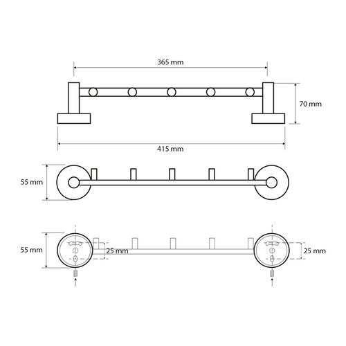 SAPHO XR214 X-Round E hrazda 5 akasztóval 39,5 cm,ezüst