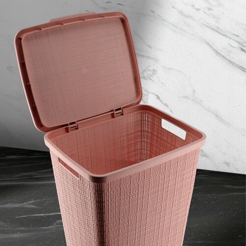 Curver Coș pentru rufe murdare Jute 58 l, roz