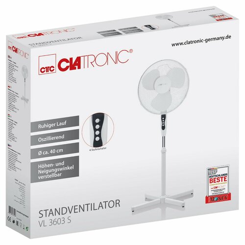 Clatronic VL 3603 S WH Wentylator stojący 40 cm,biały
