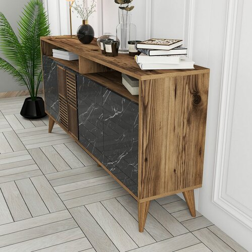 Szafka Milan Walnut and Black Marble