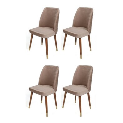 Hugo Beige and Walnut étkezőszék szett, 4 db