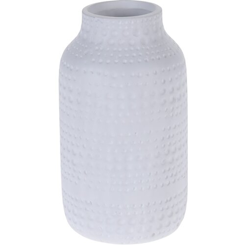 Asuan kerámia váza, fehér, 19 cm