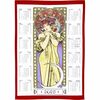 Alfons Mucha 2025-ös textil naptár pálcával, 45 x 65 cm