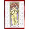 Calendar textil 2025 Alfons Mucha cu baghetă , 45x 65 cm