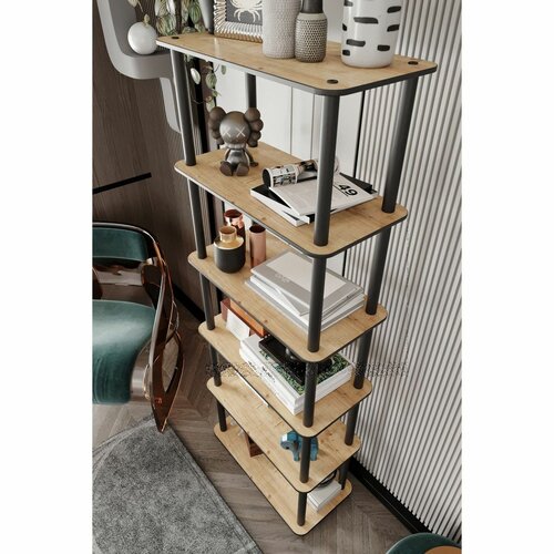 Raft Rect Oak, 6 etajere