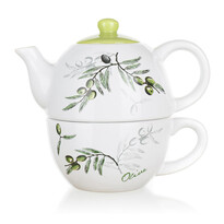 Ceainic ceramic cu ceașcă Banquet Olives Ceainic ceramic cu ceașcă Banquet Olives