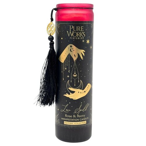 Arome Lumânare organică Rose&amp;Peony 300 gîntr-un pahar înalt colorat cu panglică