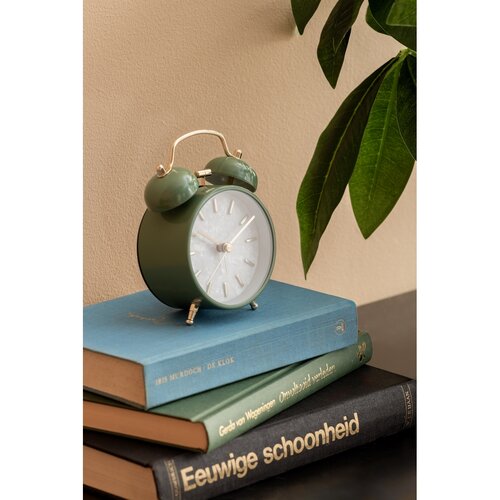 Karlsson 6009DG designerski budzik zielony,średnica 12 cm