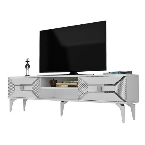 Stolik pod telewizor Yumedi White and Silver