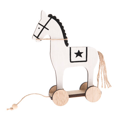 Decorațiune Cal din lemn, 14 x 20 cm