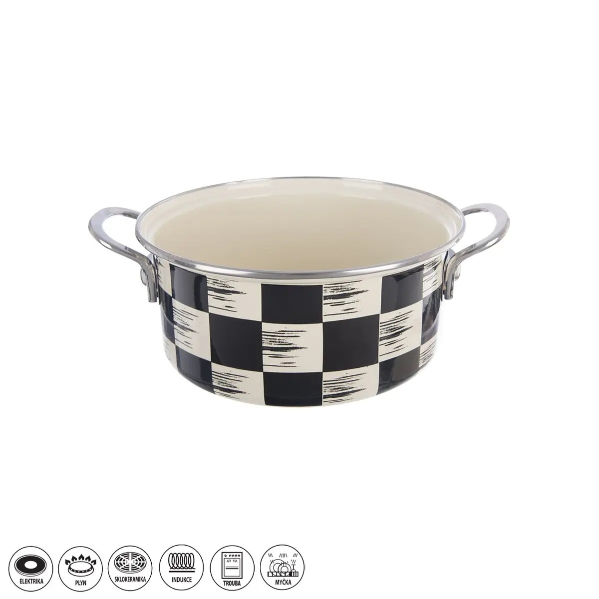 Orion Zománc lábas Chessboard Lem , 2,2 l, átmérő20 cm