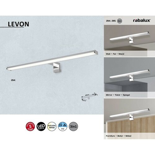 Rabalux 2114 koupelnové LED svítidlo Levon, 40 cm