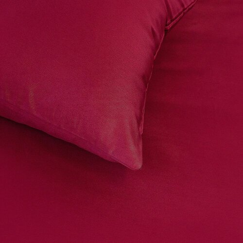 Set de lenjerie de pat din satin Kvalitex, culoarevisiniu, 140 × 200 cm, 70 × 90 cm