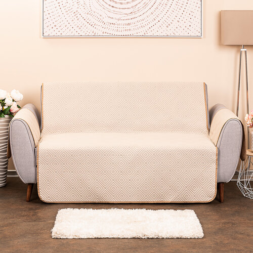 4Home Übewurf für Doppelsessel Doubleface  , Dunkelbeige/Beige, 140 x 220 cm
