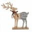 Świąteczna drewniana dekoracja Reindeer with ribbon szary, 26 cm
