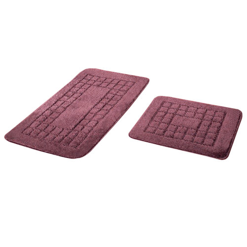 Komplet dywaników łazienkowych Pearl fioletowy, 80 x 50 cm, 50 x 40 cm