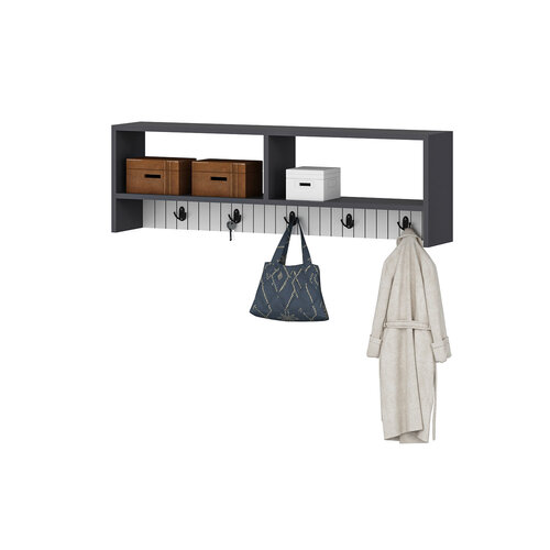 Nástěnný věšák Sarandon Anthracite White