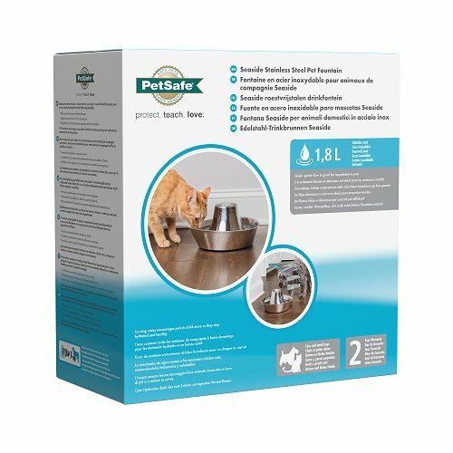 PetSafe® Seaside Fântână din oțel inoxidabil 1,8 l