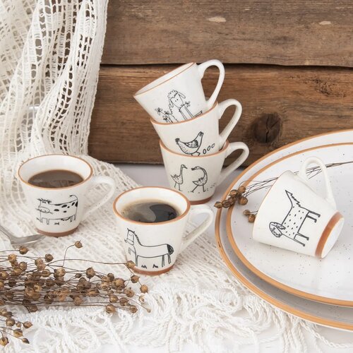 Orion STATEK liba porcelán bögre, 0,07 l