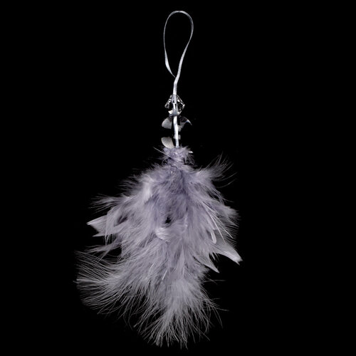 Tollas angyal, függő 10 x 17 x 10 cm, szürke, 6darabos szett