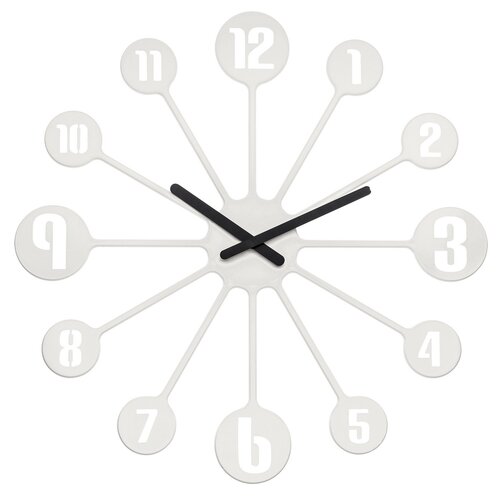 Koziol Nástenné hodiny Pinball biela, pr. 45 cm