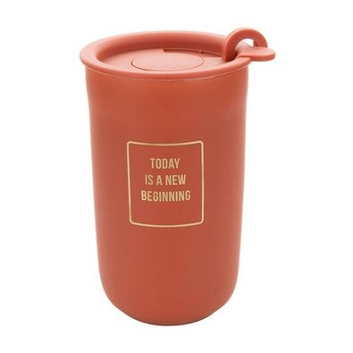 Florina Dvostenski lonček z pokrovom AUTUMN 330ml, terakota