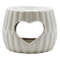 Aroma-lampă Home Elements Heart,alb, diam. 8,5 cm