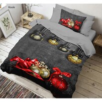 Qualitytex Lenjerie de pat din bumbac Decorațiunide Crăciun 3D , 140 x 200 cm, 70 x 90 cm
