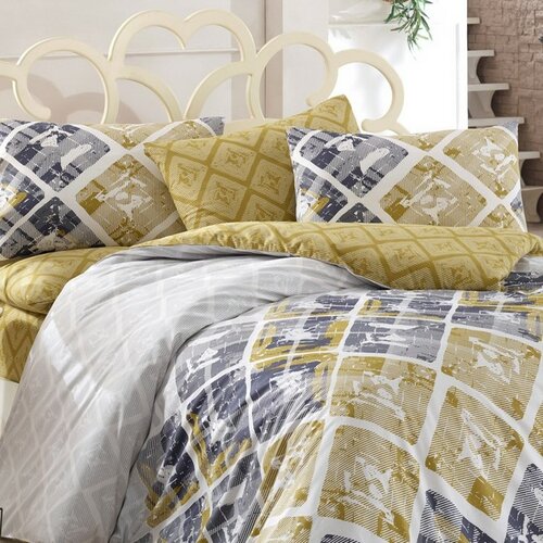 BedTex Pościel bawełniana Riwiera beżowy, 140 x 220 cm, 70 x 90 cm
