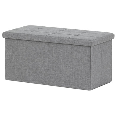 Taboret z miejscem do przechowywania, szary, 76 x 37 x 37 cm