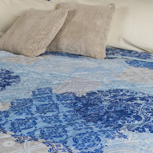 Přehoz na postel Ottorino modrá, 240 x 220 cm