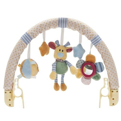 Baby Mix Virágok, mackó és csillagok gyerek játék babakocsihoz, 80 cm