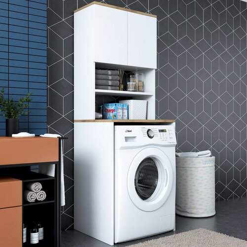 Waschmaschinenschrank Karin White and Walnut