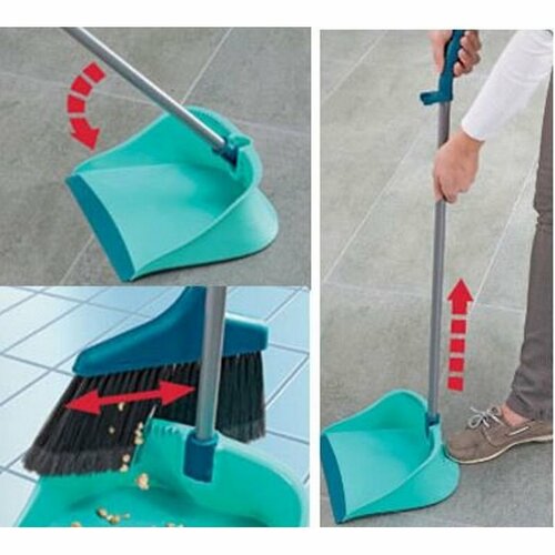 Leifheit Zestaw do zamiatania miotełka i śmietniczka z długim trzonkiem